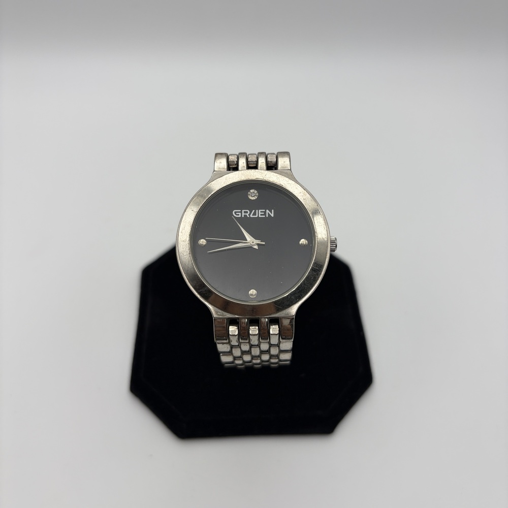 Gruen Men's Watch Stainless Steel Men's Watch Black Dial Japan Movement 38mm
